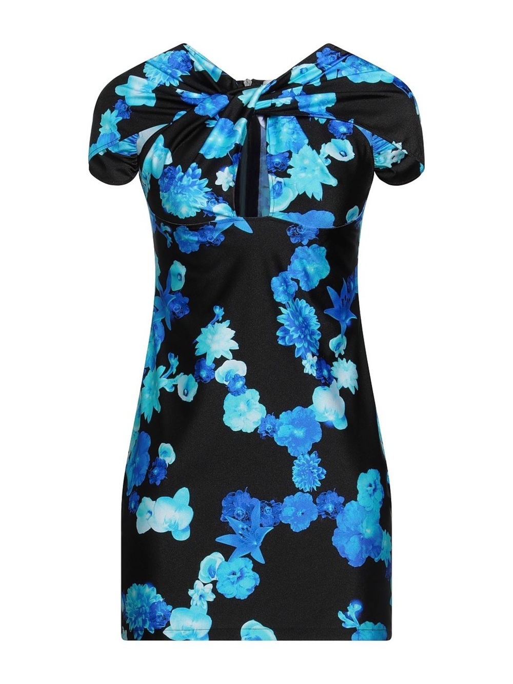 Coperni Black Mini Floral Cut Out Dress